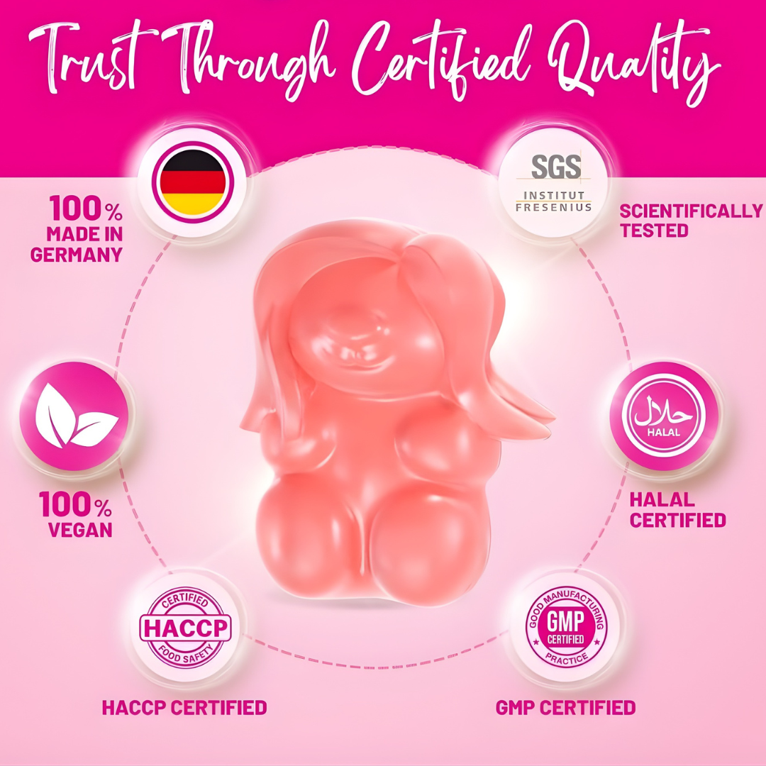 Trust Through Certified Quality - 100% Made in Germany, Scientifically Tested, 100% Vegan, Halal Certified, HACCP Certified, GMP Certified